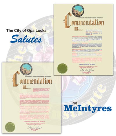 Commendation from the City of Opa Locka